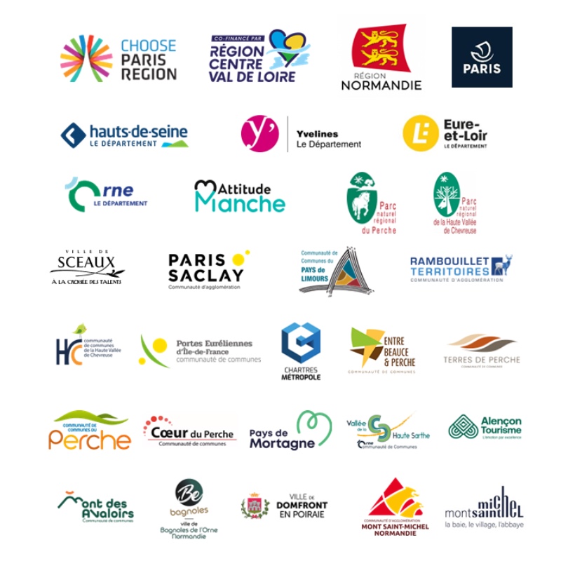 Logos of La Véloscénie's partner regions