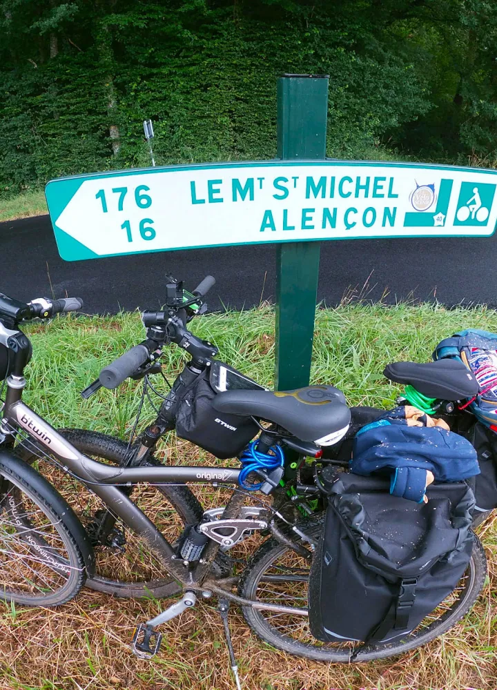 Panneau signalétique le long de la Véloscénie