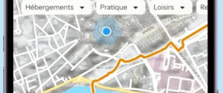 Application web mobile France Vélo Tourisme - se géolocaliser hors ligne