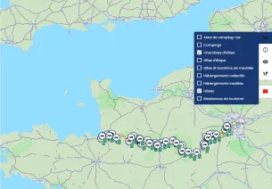 Chercher ses hébergements le long de La Véloscénie Paris - Le Mont Saint-Michel à vélo