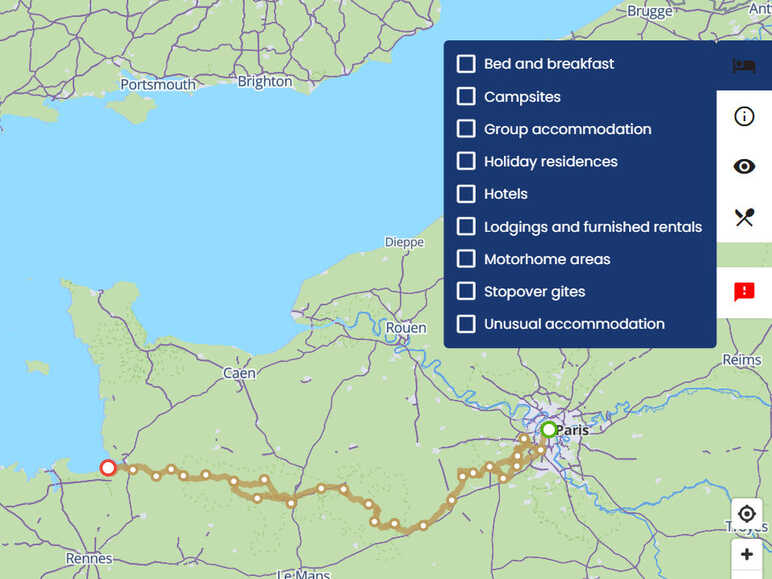 how to find your accomodation along the veloscenic cycle route